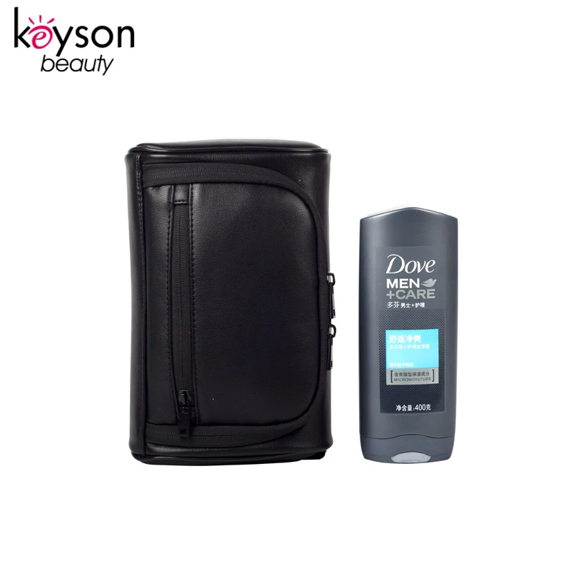Keyson 2021 Hot Selling PU Leather Mens Toiletries Travel bag