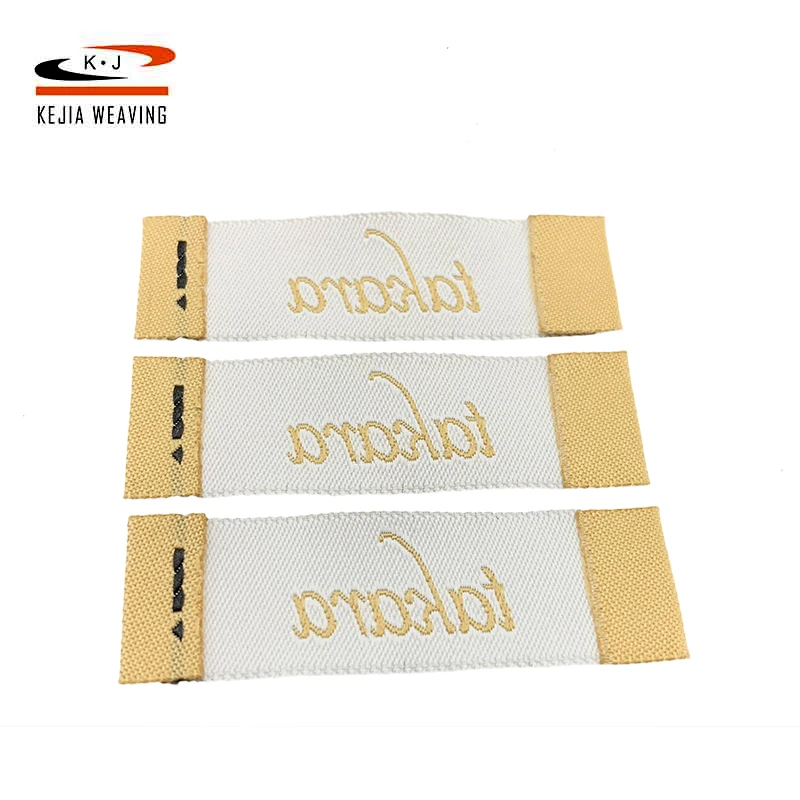 Label Manufacturer Custom Brand Name Logo 100% Polyester Woven Neck Labels for tshirt