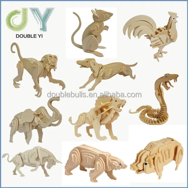 Cheap 3D mini swan shaped wooden puzzle , baby educational toys