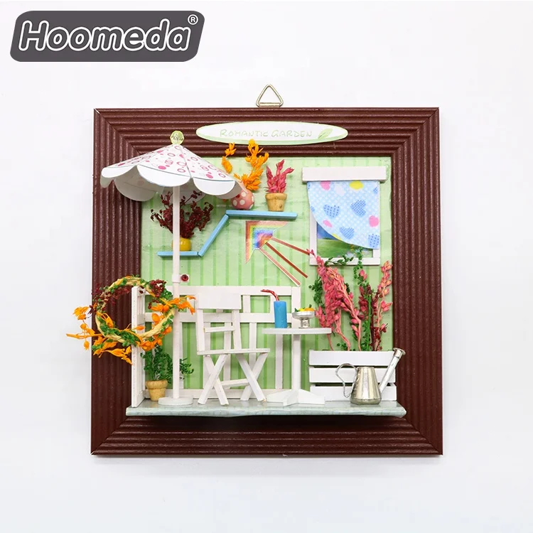 Hongda Popular Home Decor Photo Frame Hanging Or Standing DIY Kids Doll Houses