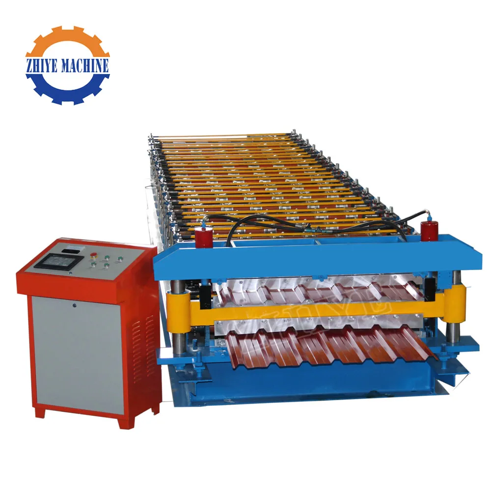 Double Layer Metal Roofing Sheets Pressing Machinery/double press model steel tile roll forming machine