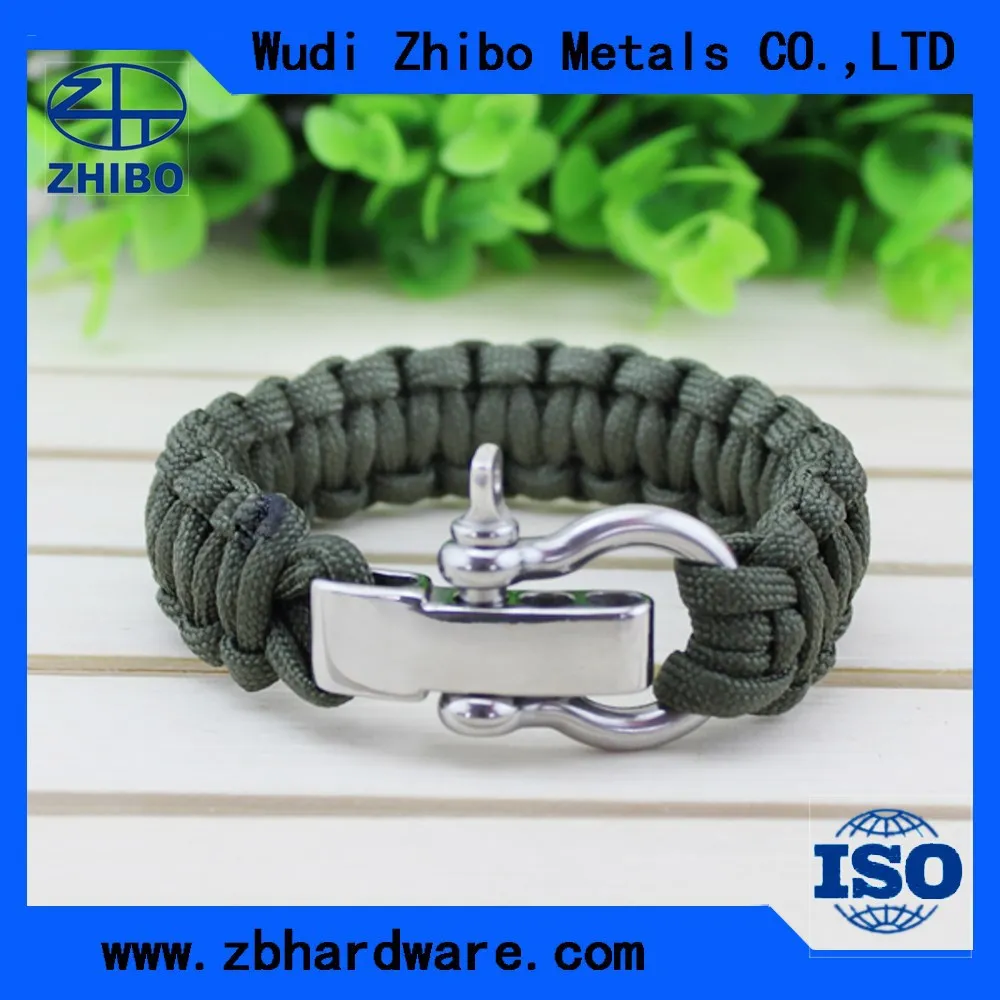 adjustable stainless steel material shackle bow shackle for paracord bracelet