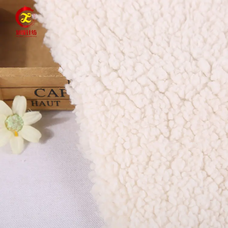 Shaoxing textile brushed polyester fabric thick sherpa fleece fabric