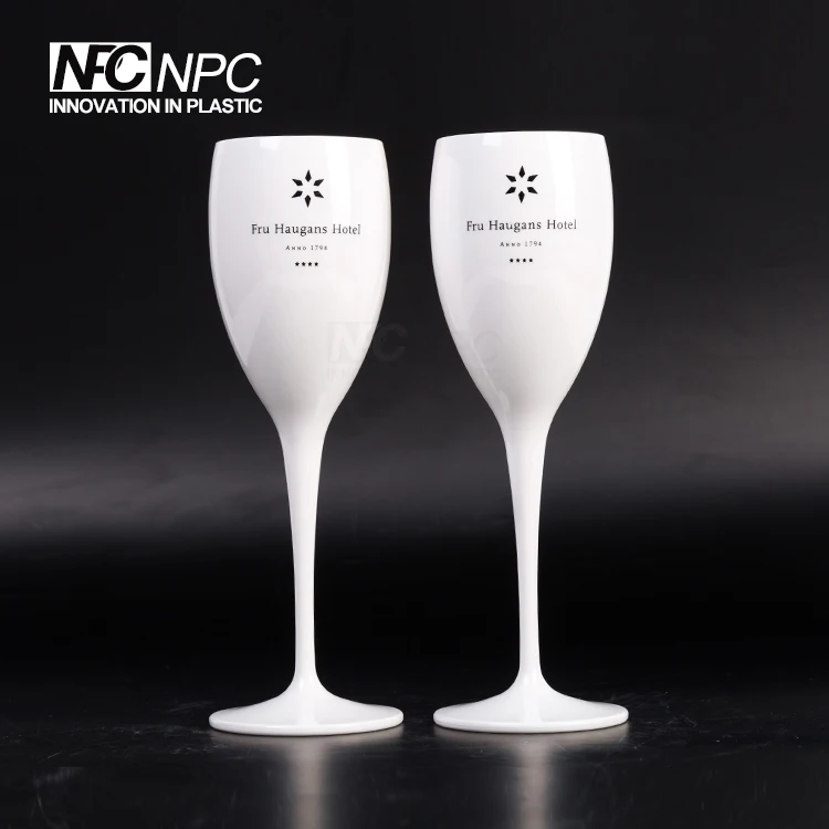 
Stylish Disposable 135ml White Plastic Glass Champagne Flute for party clubs 