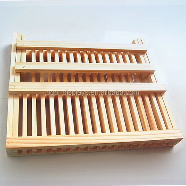 
JH-DISPLAY designed kitchen helper of pine wood dishes/saucers display rack 
