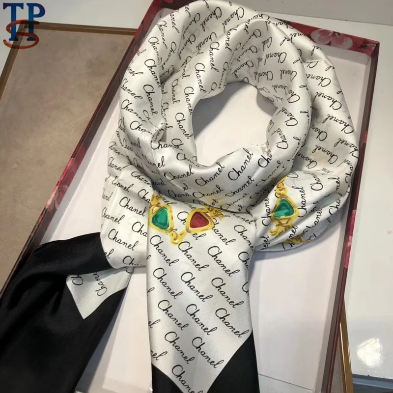 silk scarf silk twill scarves printed hand roll-hemmed ready goods