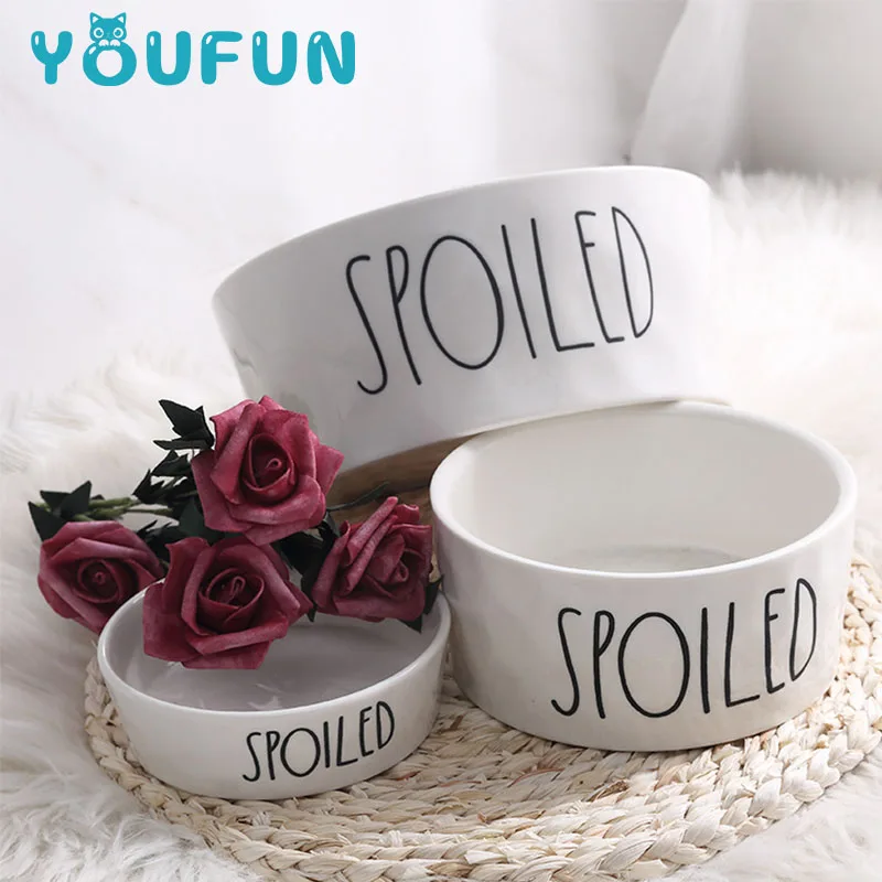 2019 Wholesale Most Popular Cute Cartoon Ceramic Non-slip Pet Feeder Drinking Bowl For Dogs And Cats