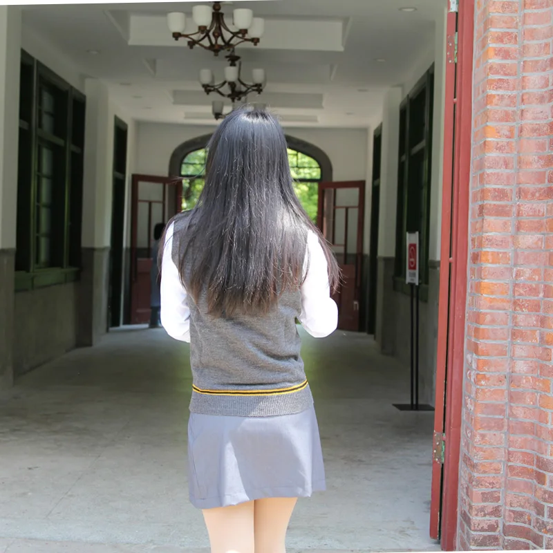 Серая короткая школьная форма Hermione Granger Luna для косплея, плиссированная юбка