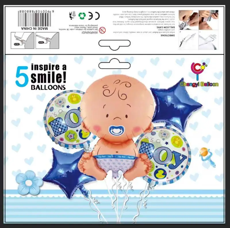 Детский воздушный шар для празднования нового рождения 18 дюймов звезда круглый это темно-синий мальчиков