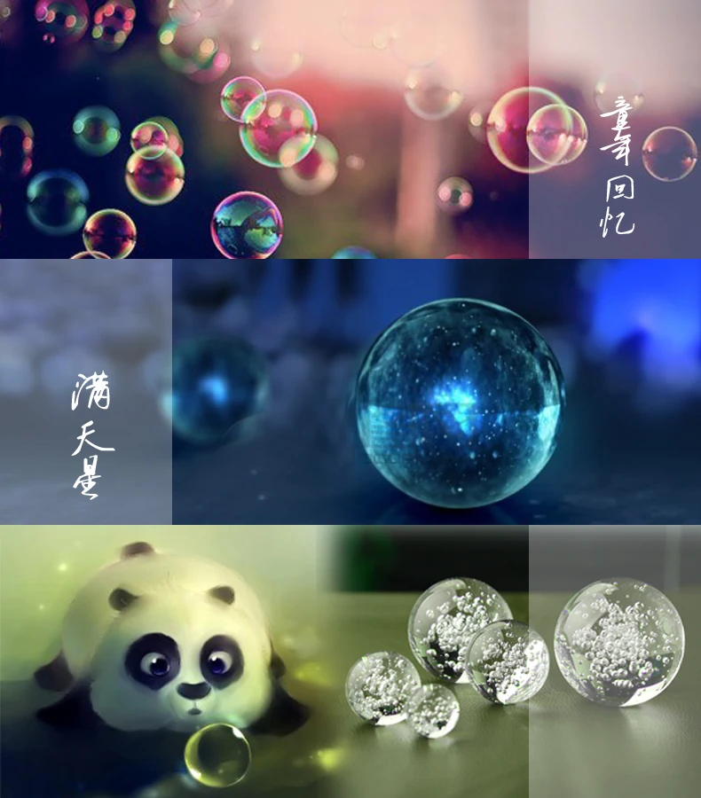 Lovely crystal bubble ball ornaments glass ball creative gifts rockery water ball accessories