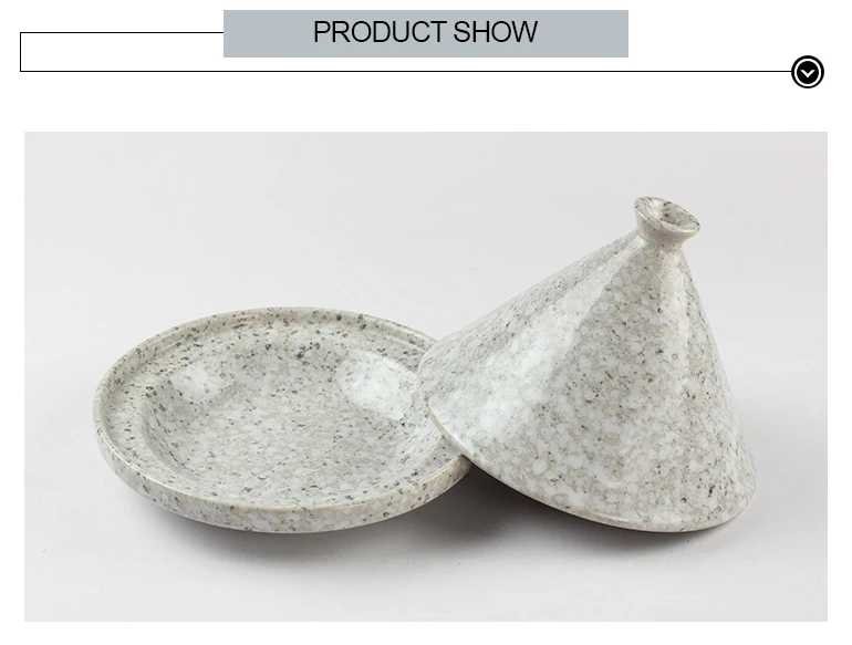 
Custom logo round stoneware tajine moroccan tagines with conical lid 