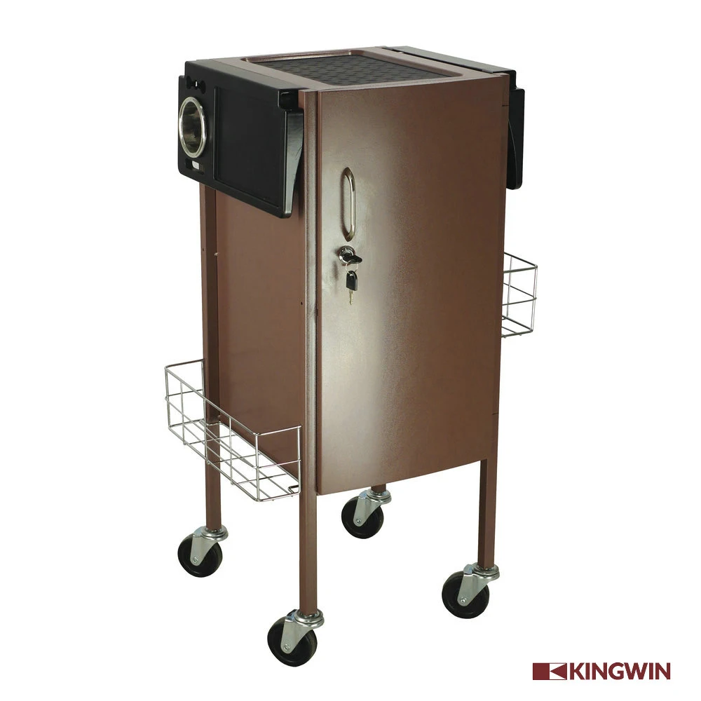 Коричневая Роскошная закрывающаяся металлическая тележка для салона