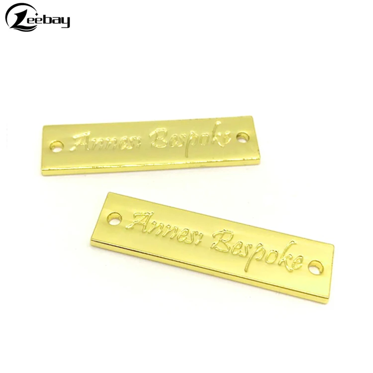 Gold plated accessories metal label custom sewing tag for garment