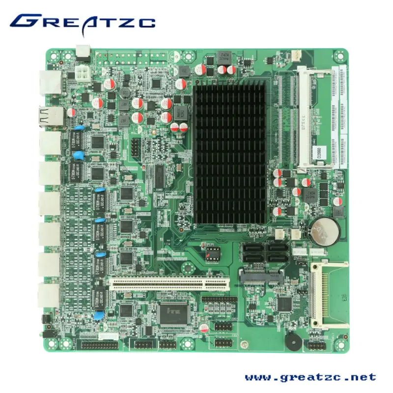 ZC-M256L Mini ITX 6 LAN материнских плат,