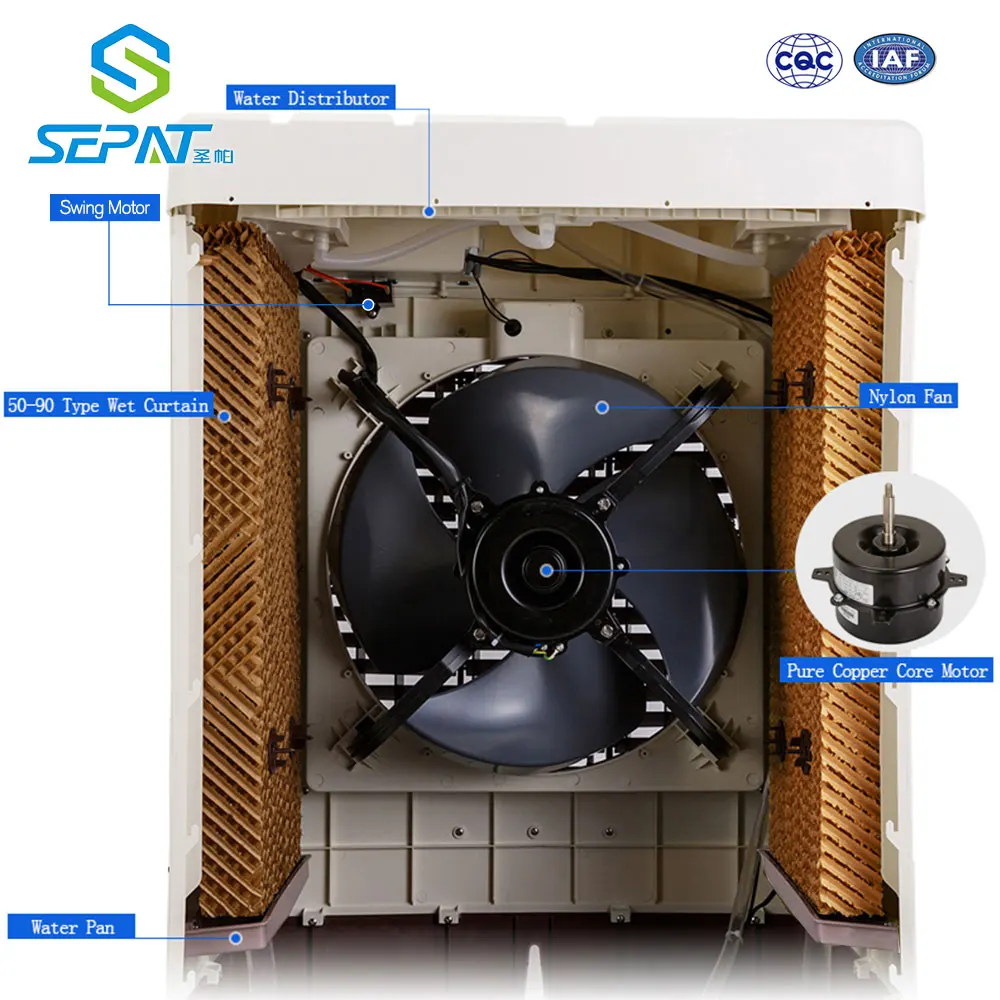 Pure copper motor low power home applicatione portable air evaporative cooler