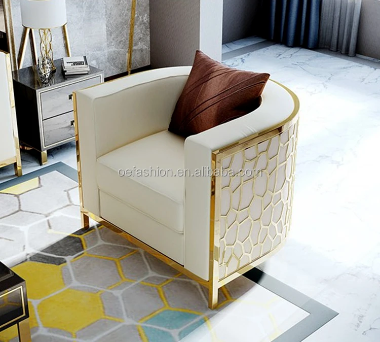 OE-FASHION luxury gold stainless steel wedding sofa