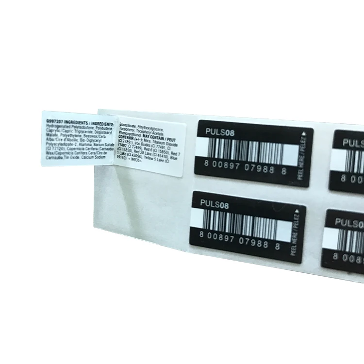 manufacturers printing barcode adhesive sticker peel here label Waterproof self-adhesive sticker