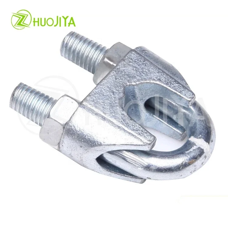 Zhuojiya US Type Drop Forged U Bolt Clamp Metal Cable Clamp Carbon Steel Wire Rope Clamp Clip Grip