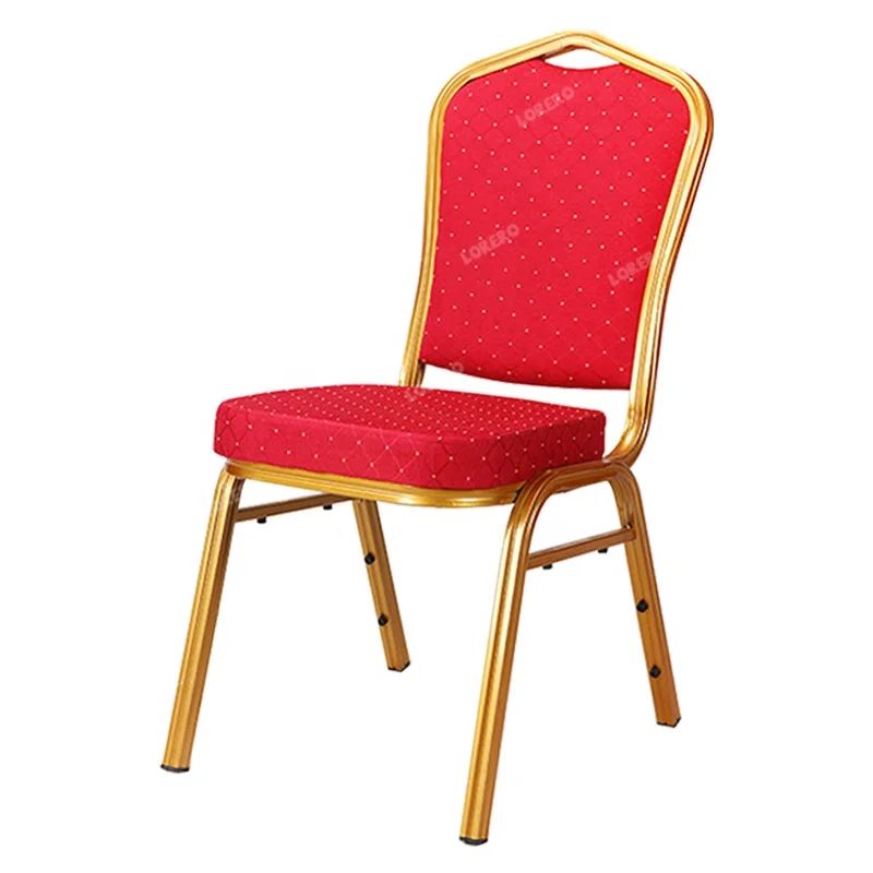 Wholesale Cheap Party Metal Frame Stackable Upholstered Restaurant Chairs Hotel Dinning Hall Aluminium Banquet Chair