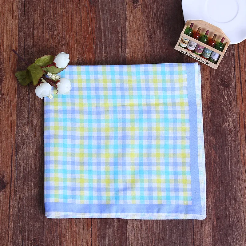 100% Cotton Print Ladies Plaid Handkerchief