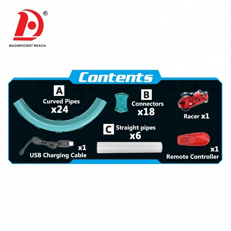 HUADA 2023 Wholesale  Pipes Car Toy Electric Slot Car Assembly Racing Track Set Toy for Boy