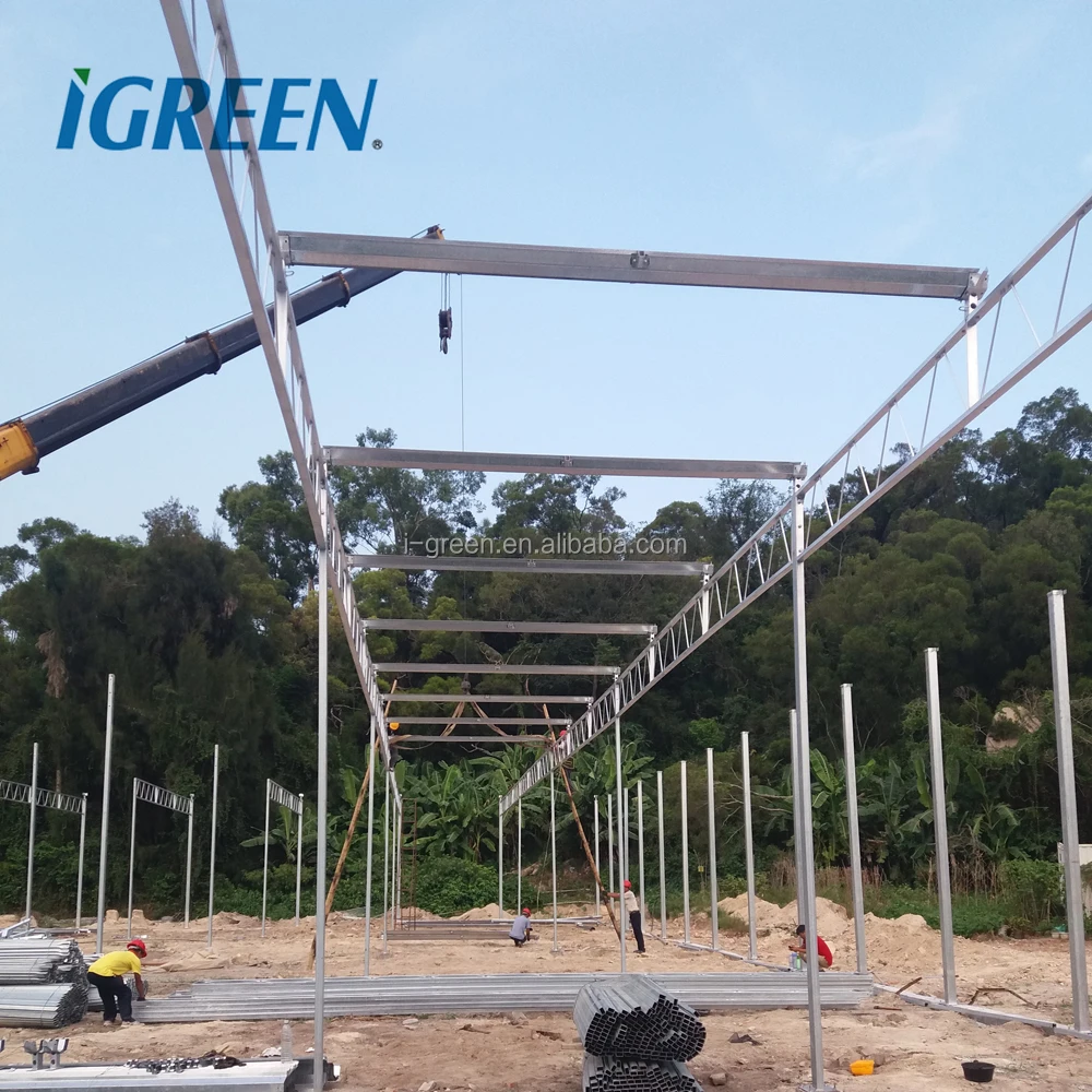 Multi span polycarbonate greenhouse pc greenhouse structure