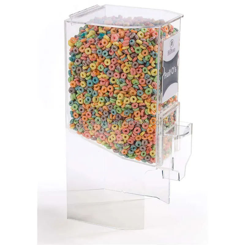 Commercial Breakfast Single Clear Acrylic Plastic Cereal Dispenser