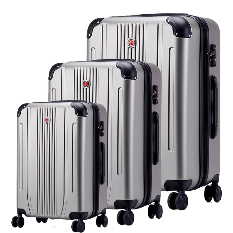 Stock 3pcs ABS&PC hard shell suitcases trolley luggage sky travel luggage sets