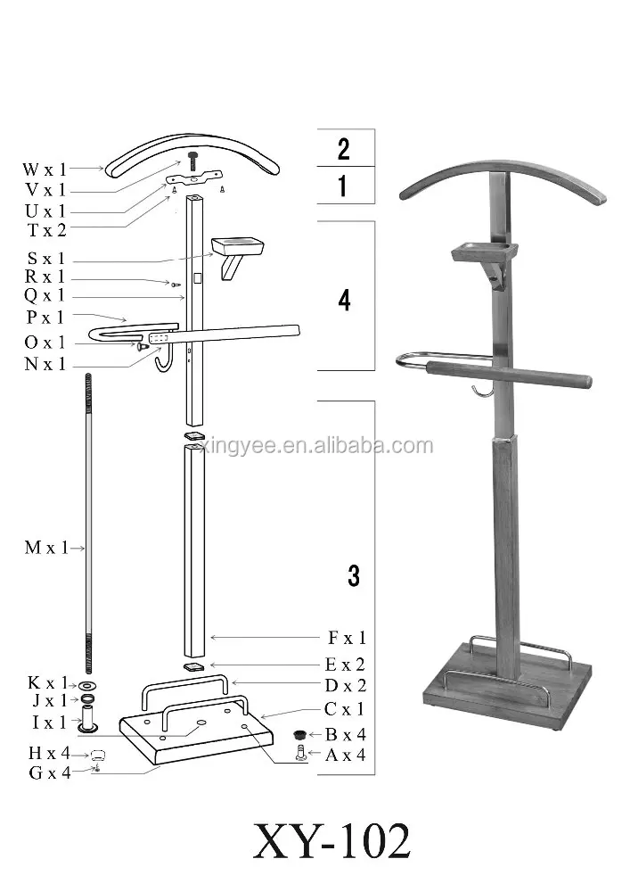 modern hotel room solid wood and stainless steel coat stand