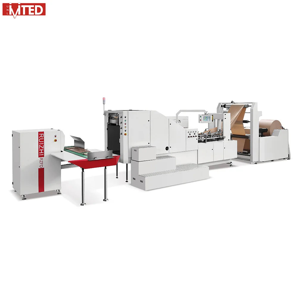 
Full automatic roll feeding block bottom paper bag making machine 