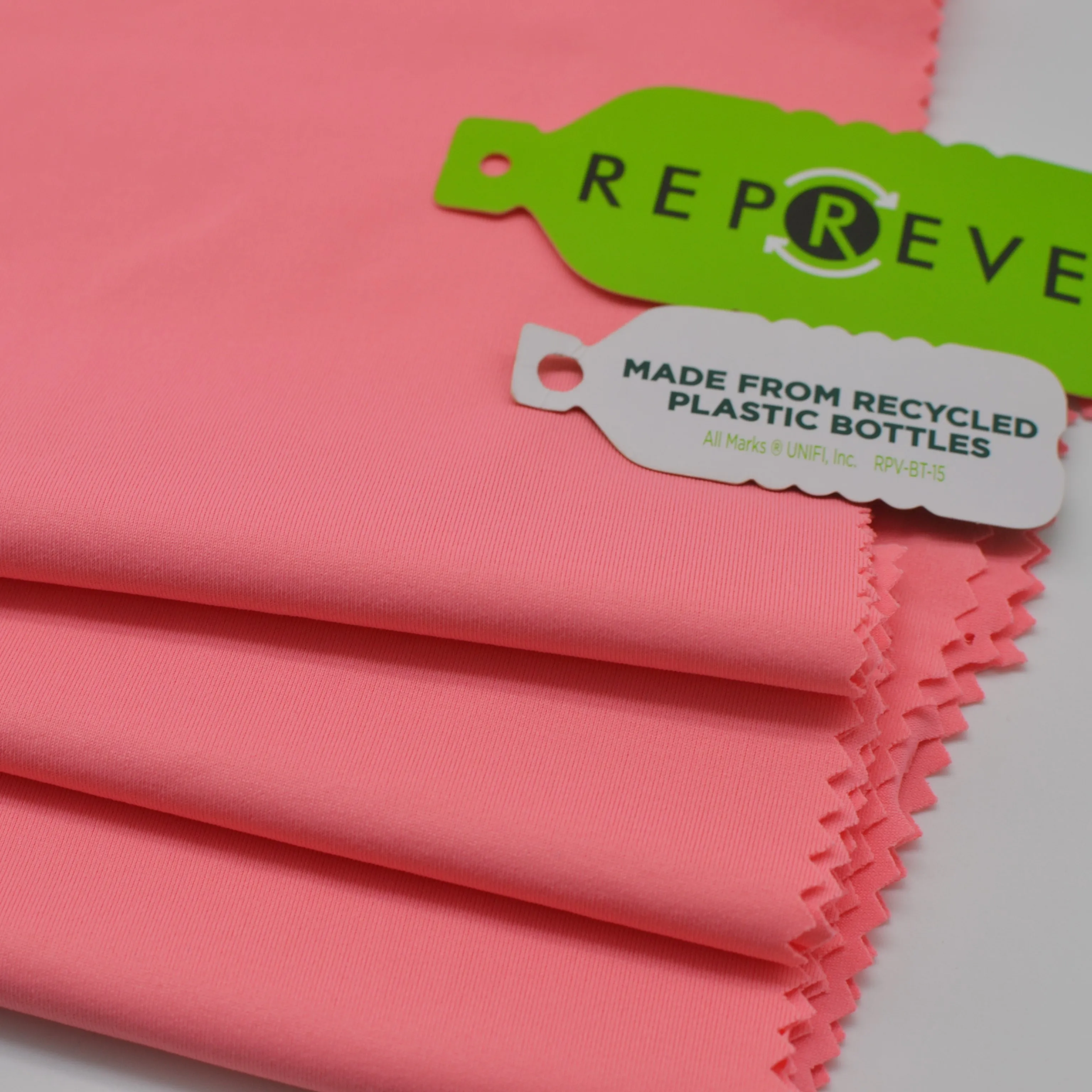REPREVE 92% recycled polyester 8% spandex single jersey fabric for sportswear