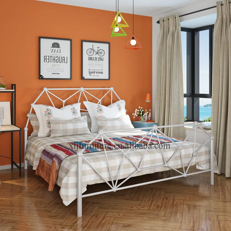 New design single double metal bed frame iron bed frame