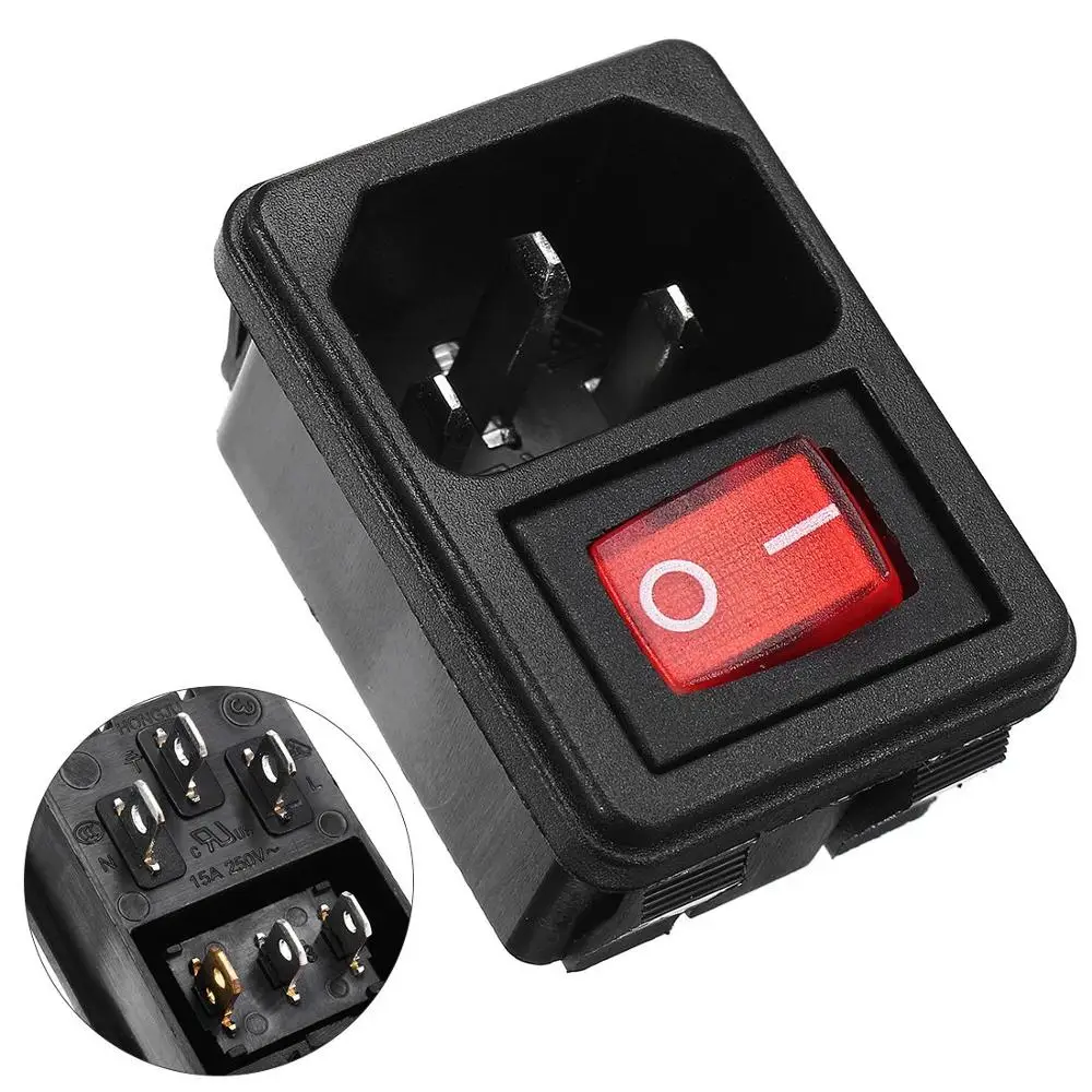 HONGJU S-03-12S IEC C14 AC Power socket with switch