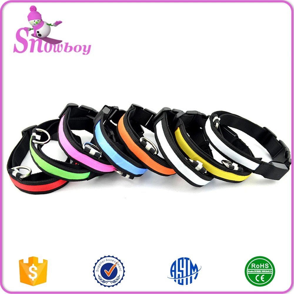 Factory Custom Black Side LED Light Flashing Pet Collar