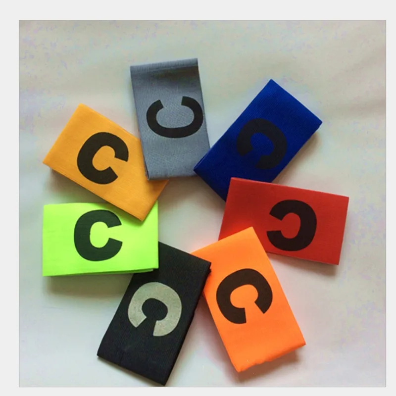 The latest blank adjustable C word mark pressure arm with Football captain soccer armband with different colour