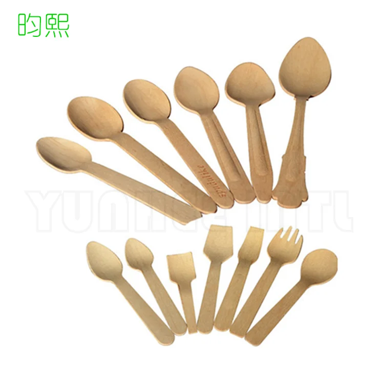 
F-S-C Approved Birch Wood Disposable Gelato Spoon 