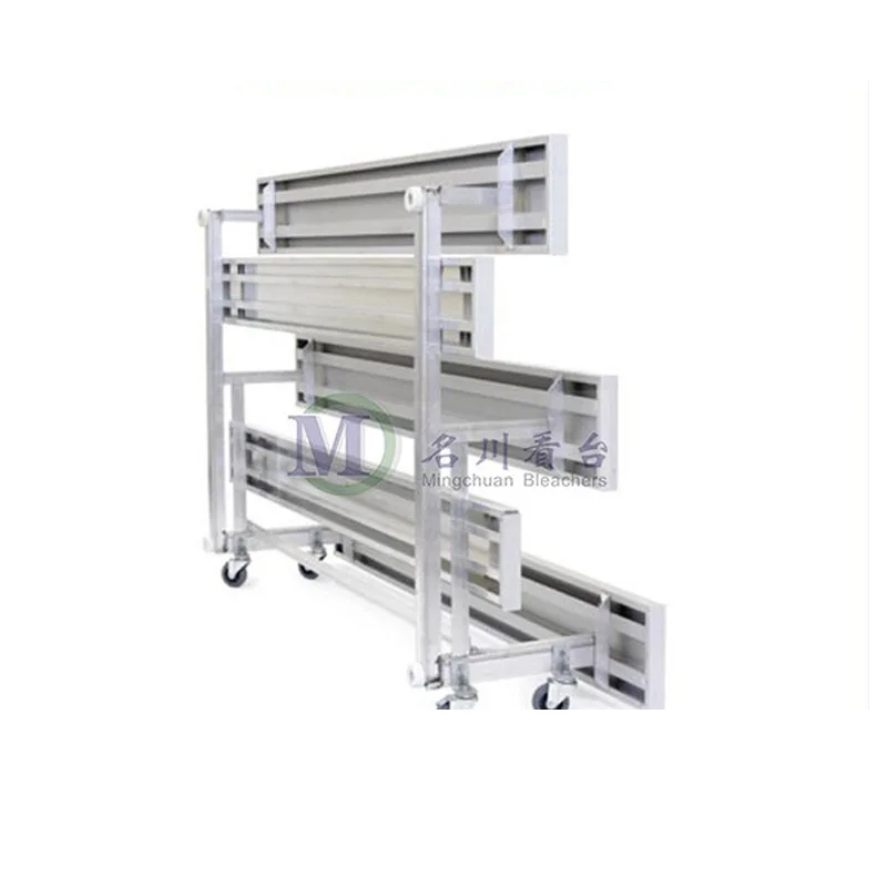 MCAB-3F 3 Rows Outdoor Metal Grandstand Aluminum Bleacher With Wheels Tribune Seating