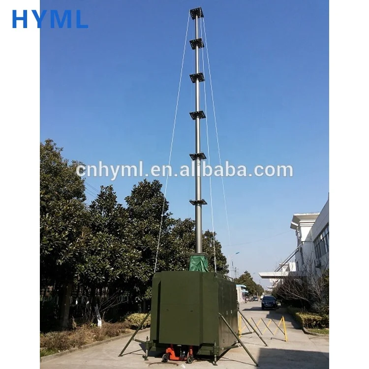15m telescoping antenna masts tower and mobile telecom antenna tower mast in shelter