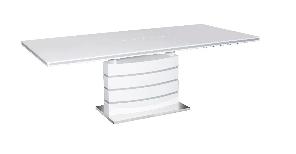 Luxury retractable white extendable MDF 8 seater dining room table