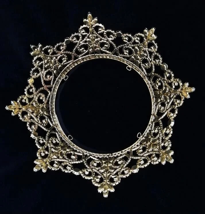 Wholesale Customized Pageant Tiara Gold Plated Full Round Beauty Rhinestone Crown