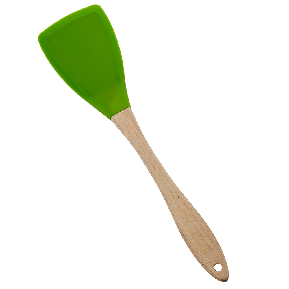 7 Pieces Heat Resistant Wooden Handle Household Silicone Kitchen Tools Cooking Utensils Set