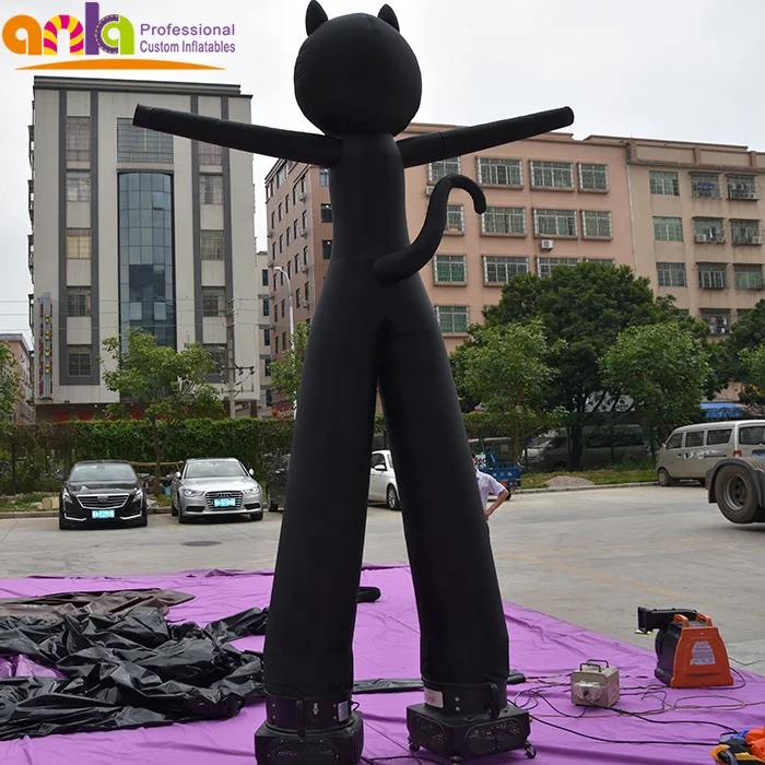 Customized inflatable air dancer/inflatable cartoon cat sky dancer air tube man with 2 legs for advertising
