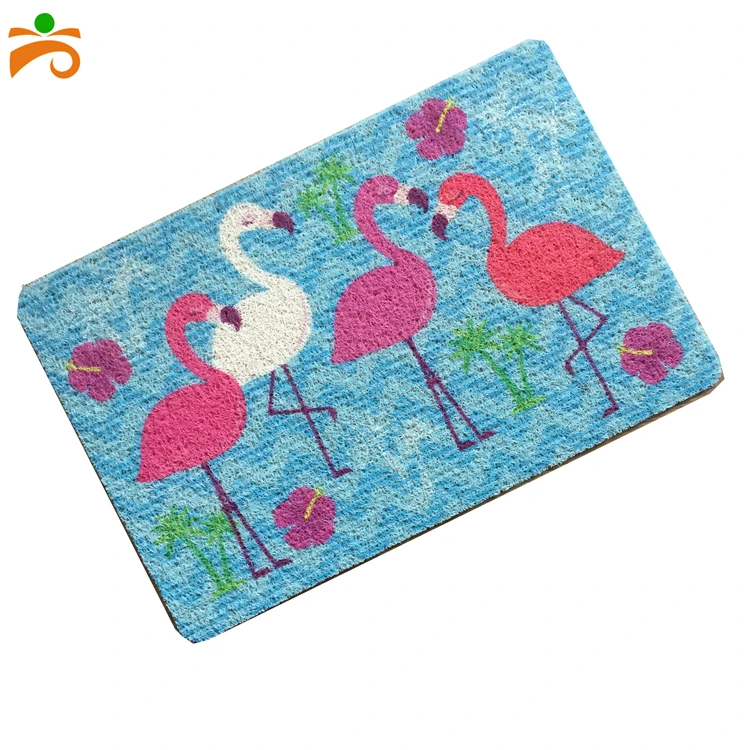 Противоскользящие CustomPrinted красивые FlamingoWelcome логотип коврик floormatencemat Коврик для ванной из ПВХ