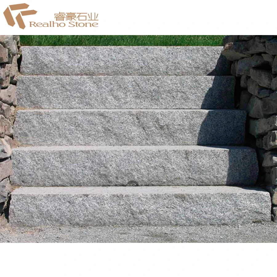 
Nature White / Grey Granite Kerbstone For Outdoor Stairs Steps Design 