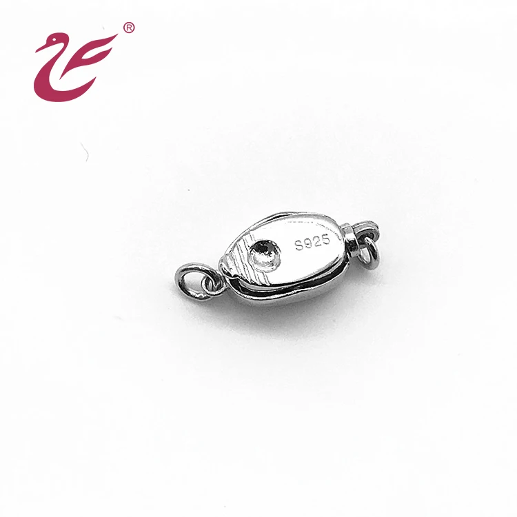luxury  fashion Ingot buckle Ingot buckle zircon sterling silver necklace bracelet jewelry clasp lock bead pearl closure clasps