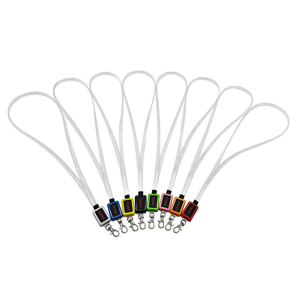 Party Club Sports Events Night Running LED Flashing Neck Strap Band Colorful Card Holder Light Up Lanyard