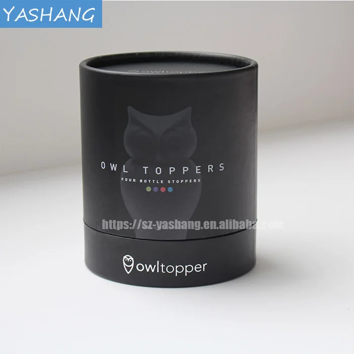 Matt black  round paper box printing paper round cylinder box,electronic products black gift box