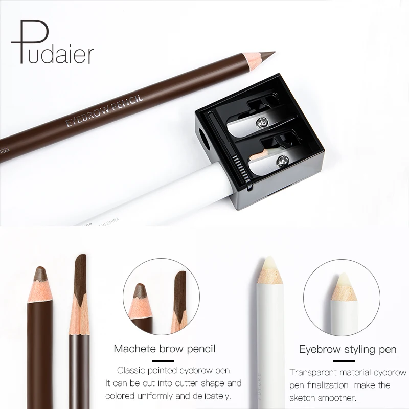 Pudaier New Perfect 10-color Machete Eyebrow Pencil Eyebrow Shaping Combination Sketch Makeup Sweat Long Lasting Protection