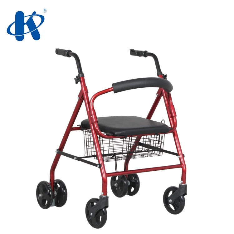Luxury foldable aluminum lightweight outdoor wheelchair walker rollator transport chair travel forearm walker rollator