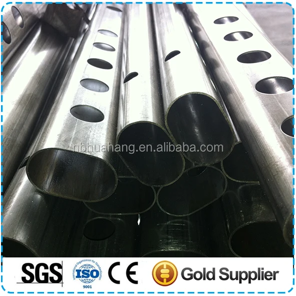 Нержавеющая сталь 316 304 202 201 сварные трубы, Пробивки отверстий трубы, Нержавеющей стали овальной трубы